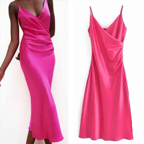 za summer slip long dress woman rose red camisole elegant party dresses women ruched backless midi dresses, Black;gray
za summer slip long dress woman rose red camisole elegant party dresses women ruched backless midi dresses, Black;gray