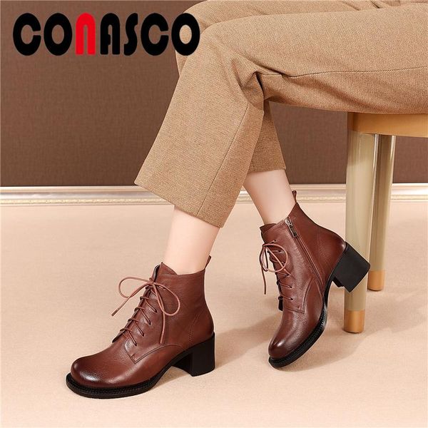 conasco autumn winter new women ankle boots 2020 genuine leather concise office lady cross-tied boots zipper casual woman, Black
conasco autumn winter new women ankle boots 2020 genuine leather concise office lady cross-tied boots zipper casual woman, Black