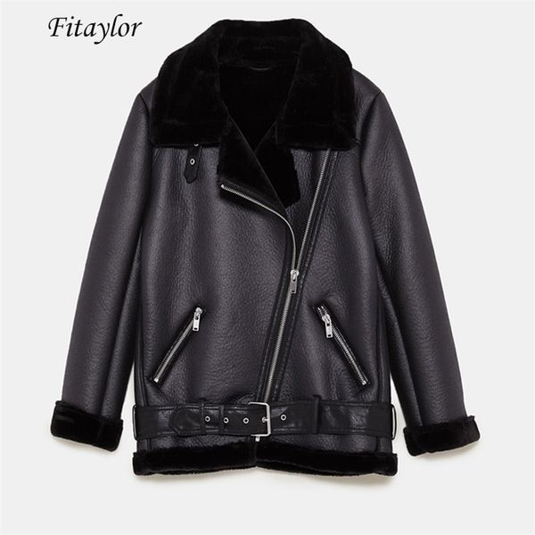 fitaylor women winter faux lamb leather jacket turndown collar warm thick faux leather lambs wool fur collar suede jacket coats 201223, Black
fitaylor women winter faux lamb leather jacket turndown collar warm thick faux leather lambs wool fur collar suede jacket coats 201223, Black
