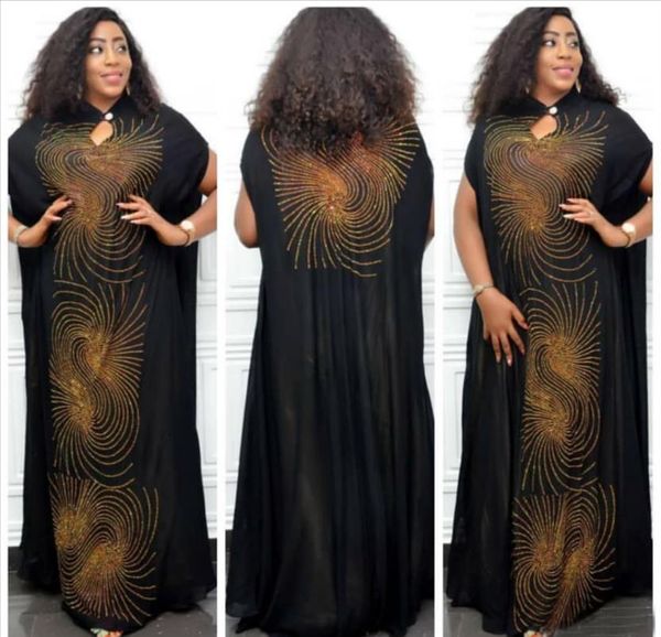 large size womens dress 2020 small stand collar whirlwind personalized rhinestone fashion loose african womens dresses, Black;gray
large size womens dress 2020 small stand collar whirlwind personalized rhinestone fashion loose african womens dresses, Black;gray