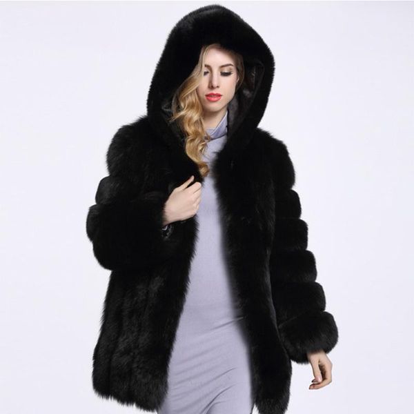 women's fur & faux 2021 winter thick warm artificial coat hooded female high imitation jacket long 4xl pc253, Black
women's fur & faux 2021 winter thick warm artificial coat hooded female high imitation jacket long 4xl pc253, Black