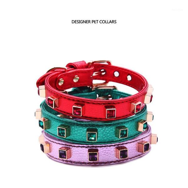 dog collar diamond necklace100% handmade genuine leather pet collar leash luxurious boutique custom designer dog cat1