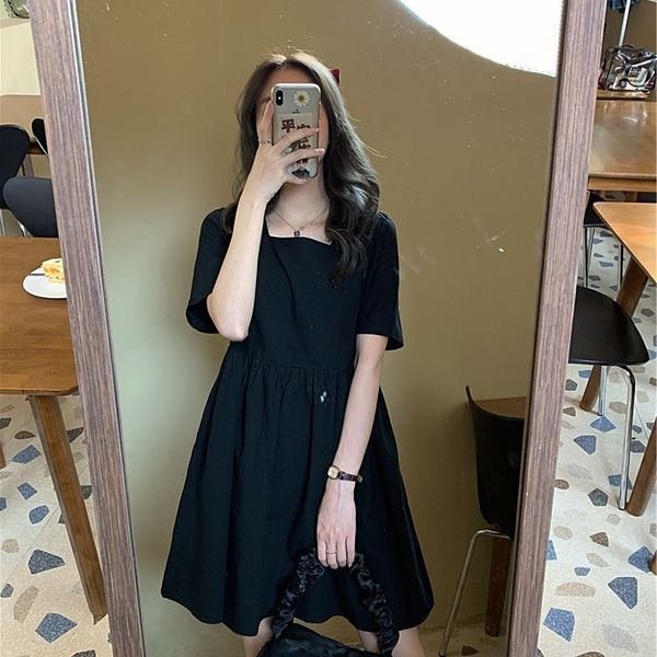 lqm8v french hepburn style black black dress women's summer new small ajib5 loose square collar dress short, Black;gray
lqm8v french hepburn style black black dress women's summer new small ajib5 loose square collar dress short, Black;gray