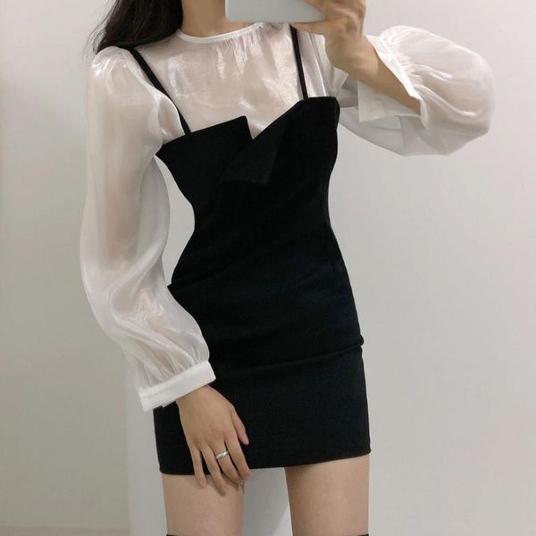 korean elegant 2 two piece set o neck long sleeve blouses and high waist tunic spaghetti strap mini dress lady suit1, White
korean elegant 2 two piece set o neck long sleeve blouses and high waist tunic spaghetti strap mini dress lady suit1, White