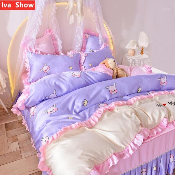 bedding sets iva show pink purple washed silk set embroidered bed skirt lace pillowcase size four-pieces1
bedding sets iva show pink purple washed silk set embroidered bed skirt lace pillowcase size four-pieces1