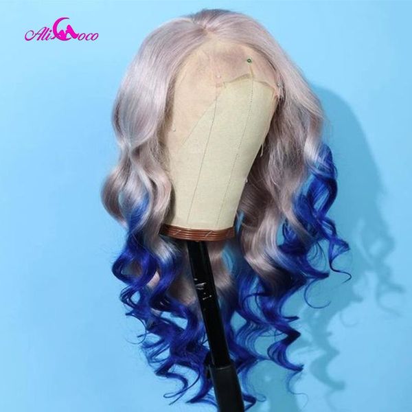 ali coco ombre purple grey blue 613 colorful 13x4 lace front wigs body wave wigs brazilian human hair pre plucked with baby hair, Black;brown
ali coco ombre purple grey blue 613 colorful 13x4 lace front wigs body wave wigs brazilian human hair pre plucked with baby hair, Black;brown