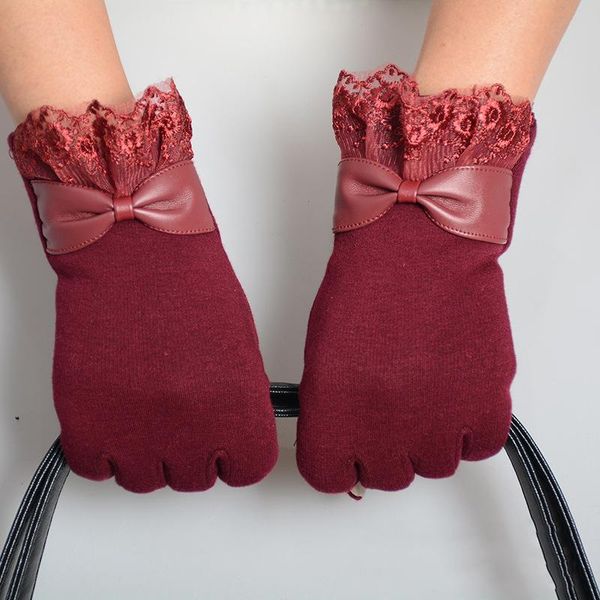 five fingers gloves women' knitted winter warm thicken cotton touch screen driving 2021 cute lace bow female girls mittens, Blue;gray
five fingers gloves women' knitted winter warm thicken cotton touch screen driving 2021 cute lace bow female girls mittens, Blue;gray