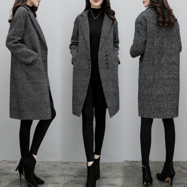 jacket female long section korean version of the 2020 new autumn and winter korean students harajuku retro plaid coat, Black
jacket female long section korean version of the 2020 new autumn and winter korean students harajuku retro plaid coat, Black