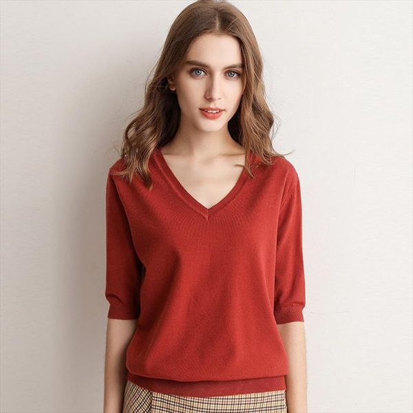 spring summer women sweaters pullovers solid v neck short sleeved knit cashmere sweater thin casual jumper female, White;black
spring summer women sweaters pullovers solid v neck short sleeved knit cashmere sweater thin casual jumper female, White;black