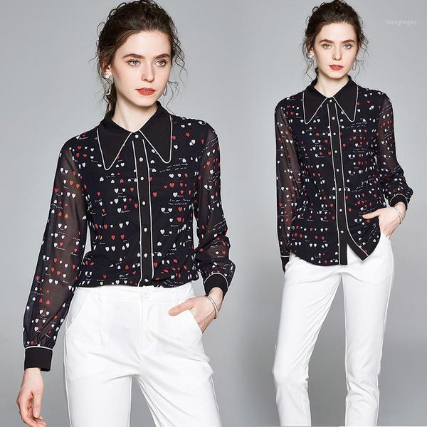 spring summer fall runway heart print voile patchwork collar long sleeve womens ladies party casual shirts blouse1, White
spring summer fall runway heart print voile patchwork collar long sleeve womens ladies party casual shirts blouse1, White