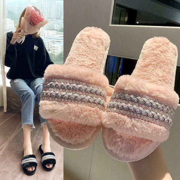 home velvet slippers female autumn and winter thick household indoor fashion cotton slippers, Black
home velvet slippers female autumn and winter thick household indoor fashion cotton slippers, Black