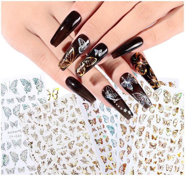 1 piece of nail art laser golden silver butterfly nail sticker decal decoration cute butterfly diy manicure accessor qyltac, Silver;gold
1 piece of nail art laser golden silver butterfly nail sticker decal decoration cute butterfly diy manicure accessor qyltac, Silver;gold