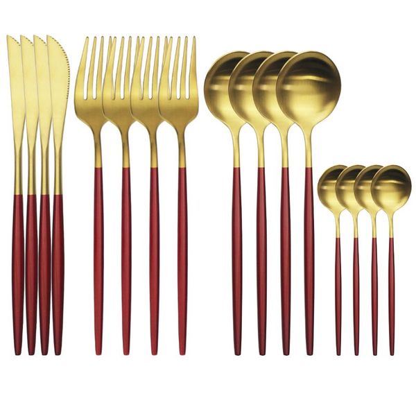 4set/16pcs red gold dinnerware cutlery set western knives fork spoon dinner tableware stainless steel kitchen silverware set
4set/16pcs red gold dinnerware cutlery set western knives fork spoon dinner tableware stainless steel kitchen silverware set