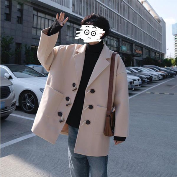 men's wool & blends 2021 autumn and winter pure cotton british large pocket fashionable ox horn button back split mid length coat size, Black
men's wool & blends 2021 autumn and winter pure cotton british large pocket fashionable ox horn button back split mid length coat size, Black