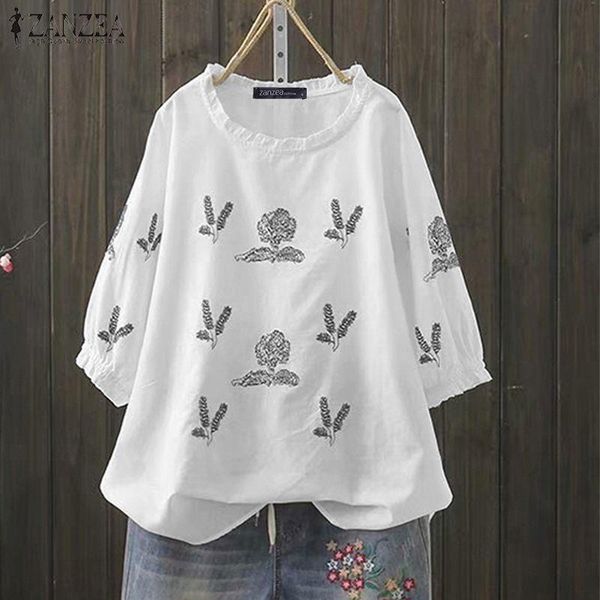 zanzea summer cotton linen blouse women ruffles shirt elegant half sleeve floral embroidery tunic loose casual blusas 5xl 7, White
zanzea summer cotton linen blouse women ruffles shirt elegant half sleeve floral embroidery tunic loose casual blusas 5xl 7, White