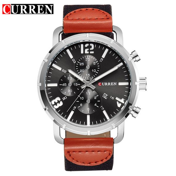 curren watches men brand fashion watch quartz watch male relogio masculino men army sports analog casual 8194, Slivery;brown
curren watches men brand fashion watch quartz watch male relogio masculino men army sports analog casual 8194, Slivery;brown