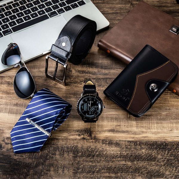 tie packaging gift exquisite watch + men's belt wallet simple combination set-6pes / set 2021syx8, Slivery;brown 
tie packaging gift exquisite watch + men's belt wallet simple combination set-6pes / set 2021syx8, Slivery;brown
