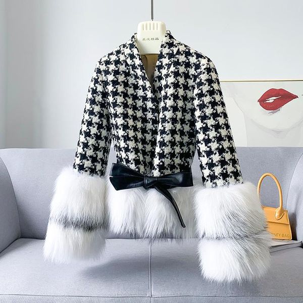 super quality genuine wool female jacket fur hem sleeves women's coats vintage slim women's clothing mujer chaqueta zjt1590, Black
super quality genuine wool female jacket fur hem sleeves women's coats vintage slim women's clothing mujer chaqueta zjt1590, Black