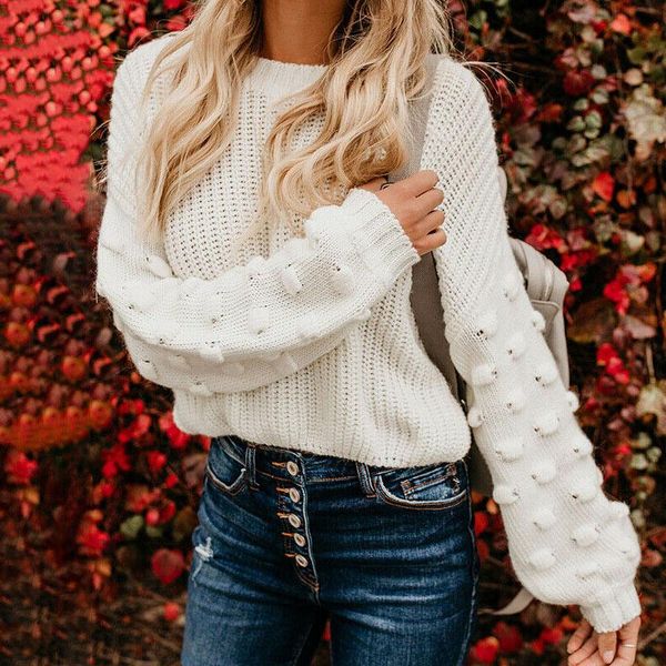 women sweater spring autumn puff sleeve solid white knitted pullovers jumper casual streetwear fashion knitwear pull female, White;black
women sweater spring autumn puff sleeve solid white knitted pullovers jumper casual streetwear fashion knitwear pull female, White;black