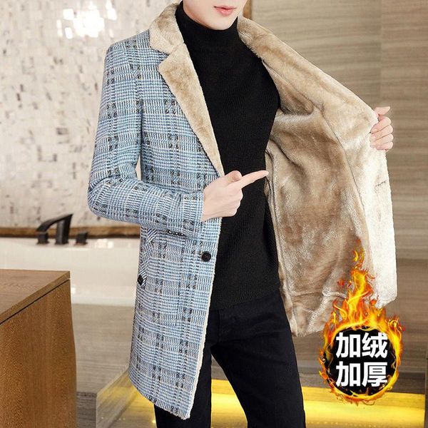 2020 new winter plus velvet thickened men's long coat handsome long fur collar coat, Black
2020 new winter plus velvet thickened men's long coat handsome long fur collar coat, Black