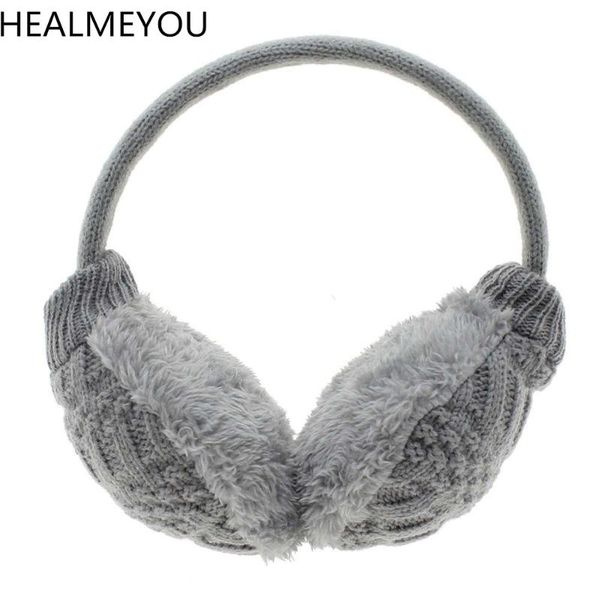 new style winter earmuffs women warm ear cover knitted plush earwarmers, Blue;gray 
new style winter earmuffs women warm ear cover knitted plush earwarmers, Blue;gray