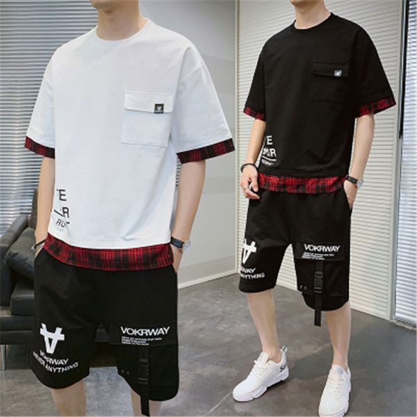 man letter pattern sets fashion trend casual short sleeve t-shirt shorts tracksuits designer summer new male loose pants tshirts 2pcs suits, Gray
man letter pattern sets fashion trend casual short sleeve t-shirt shorts tracksuits designer summer new male loose pants tshirts 2pcs suits, Gray