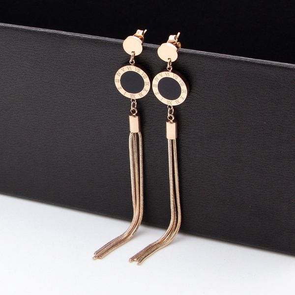 fashion jewelry steel ball earrings hanging black roman numeral round cake snake bone chain tassel women earrings gift e026, Silver
fashion jewelry steel ball earrings hanging black roman numeral round cake snake bone chain tassel women earrings gift e026, Silver