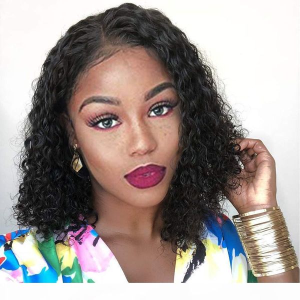 short bob lace front natural wave wigs 100% brazilian human hair side part fashion glueless curly front lace wigs (lace front 10, Black;brown
short bob lace front natural wave wigs 100% brazilian human hair side part fashion glueless curly front lace wigs (lace front 10, Black;brown