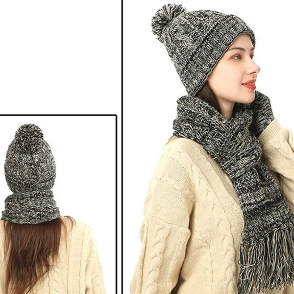 women 3pcs plush lined knit beanie hat tassel long scarf touch screen gloves set x7ya, Blue;gray
women 3pcs plush lined knit beanie hat tassel long scarf touch screen gloves set x7ya, Blue;gray