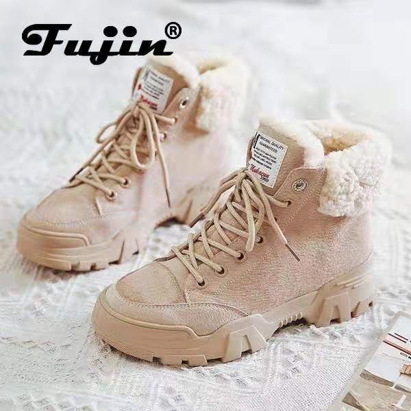 fujin women snow beige plush warm fur causal boots sneakers ankle booties platform thick sole lace up winter shoes, Black;red
fujin women snow beige plush warm fur causal boots sneakers ankle booties platform thick sole lace up winter shoes, Black;red