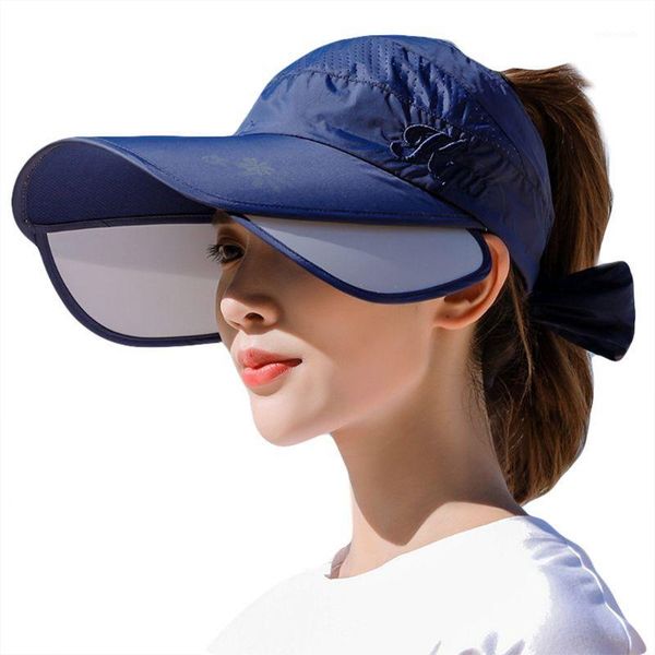 women retractable wide brim sun visor hat empty bowknot cycling baseball cap m7dd1, Blue;gray
women retractable wide brim sun visor hat empty bowknot cycling baseball cap m7dd1, Blue;gray