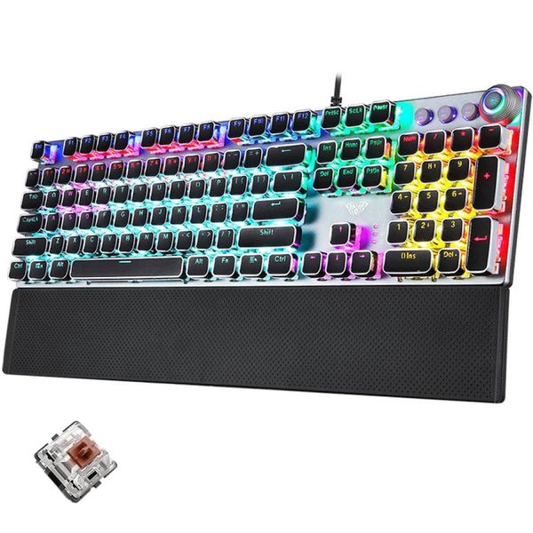 aula f2088 108 keys mixed light plating punk mechanical brown switch wired usb gaming keyboard with metal button
aula f2088 108 keys mixed light plating punk mechanical brown switch wired usb gaming keyboard with metal button
