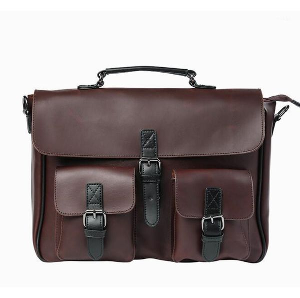 european and american retro casual messenger large capacity shoulder bag men's handbag briefcase leather bag1 
european and american retro casual messenger large capacity shoulder bag men's handbag briefcase leather bag1