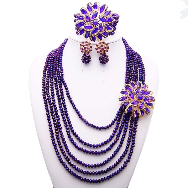 yulaili nigerian wedding jewelry sets crystal flower shape statement necklace bracelet earrings for women african beads jewellery, Black
yulaili nigerian wedding jewelry sets crystal flower shape statement necklace bracelet earrings for women african beads jewellery, Black