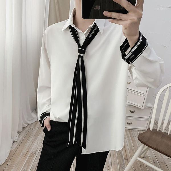 tie dress shirt men's fashion solid color business casual shirt men streetwear wild loose korean long sleeve mens s-5xl1, White;black
tie dress shirt men's fashion solid color business casual shirt men streetwear wild loose korean long sleeve mens s-5xl1, White;black