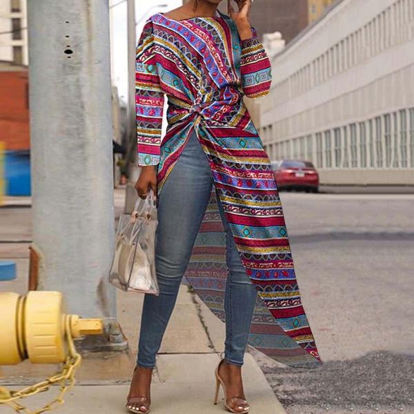women's blouses & shirts long women sleeve blouse vonda 2021 vintage striped plus size casual autumn printed blusas s-5xl, White
women's blouses & shirts long women sleeve blouse vonda 2021 vintage striped plus size casual autumn printed blusas s-5xl, White