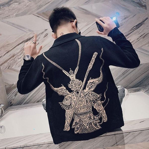 sweater men ins fashion brand personalized knitted cardigan spirit boy autumn coat men's korean version of slim men1, White;black
sweater men ins fashion brand personalized knitted cardigan spirit boy autumn coat men's korean version of slim men1, White;black