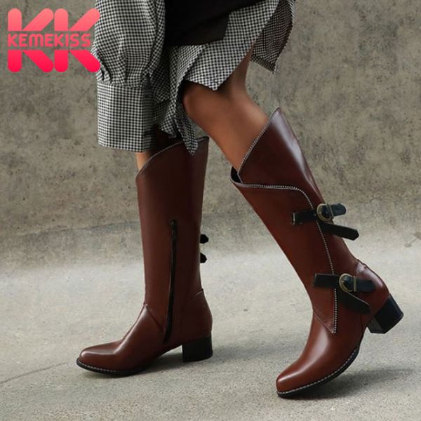 kemekiss 2020 vintage style women mid-calf boots solid color new women shoes fashion thick heel buckle mujer zapatos size 35-46, Black
kemekiss 2020 vintage style women mid-calf boots solid color new women shoes fashion thick heel buckle mujer zapatos size 35-46, Black