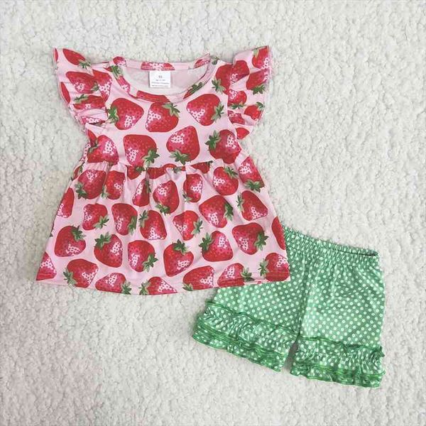 fashion summer girls short sleeve outfits toddler strawberry pattern and dot icing ruffle shorts kids 2pieces set, White
fashion summer girls short sleeve outfits toddler strawberry pattern and dot icing ruffle shorts kids 2pieces set, White