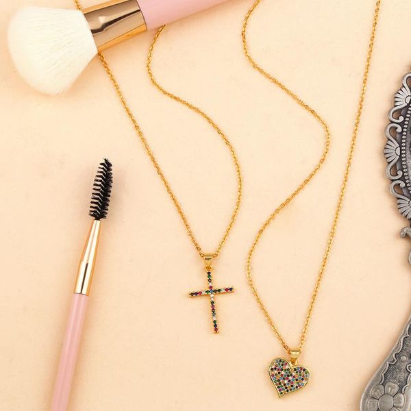 grapes gold chain plated heart necklaces micro pave rainbow colorful zirconia long cross pendant necklace charm jewelry, Silver
grapes gold chain plated heart necklaces micro pave rainbow colorful zirconia long cross pendant necklace charm jewelry, Silver