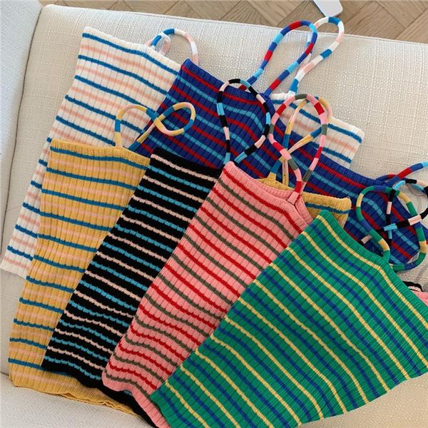 summer women knitting striped tank crop girls knitted knitwear camisole sleeveless tee shirts camis with spaghetti straps, White
summer women knitting striped tank crop girls knitted knitwear camisole sleeveless tee shirts camis with spaghetti straps, White