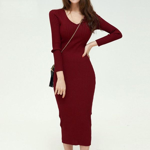casual dresses solid vintage long sleeve dress knit sweater women v neck winter midi for clothing robe femme 127001, Black;gray
casual dresses solid vintage long sleeve dress knit sweater women v neck winter midi for clothing robe femme 127001, Black;gray
