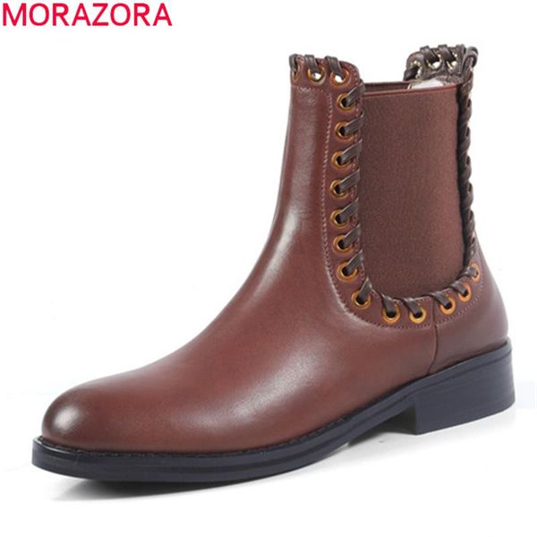 morazora hot продажа осень зима подлинной кожаные сапоги низкий каблук круглый носок простые женские туфли черные коричневые цвета лодыжки б, Black
morazora hot продажа осень зима подлинной кожаные сапоги низкий каблук круглый носок простые женские туфли черные коричневые цвета лодыжки б, Black