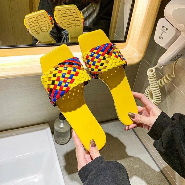 summer women color weave slippers ladies square toe flat female casual home slides woman comfortable shoes women's footwear #on3c, Black
summer women color weave slippers ladies square toe flat female casual home slides woman comfortable shoes women's footwear #on3c, Black