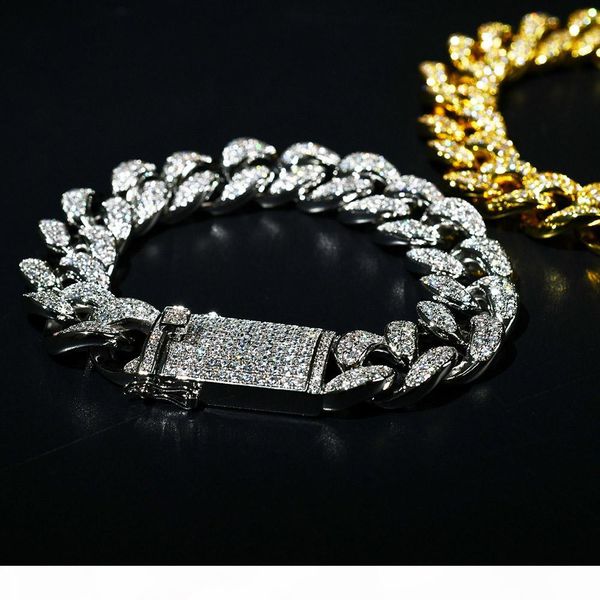 20mm men's zircon cuban link bracelet hip hop jewelry gold thick heavy copper material iced out cz chain 7''-9, Black
20mm men's zircon cuban link bracelet hip hop jewelry gold thick heavy copper material iced out cz chain 7''-9, Black