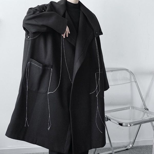 male japan streetwear black wool cardigan jacket overcoat men autumn winter woolen long trench coat outerwear
male japan streetwear black wool cardigan jacket overcoat men autumn winter woolen long trench coat outerwear