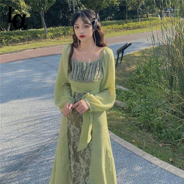 luck a fairy vintage dress elegant long sleeve square collar dress female spring floral maxi franch style boho vestidos1, Black;gray
luck a fairy vintage dress elegant long sleeve square collar dress female spring floral maxi franch style boho vestidos1, Black;gray