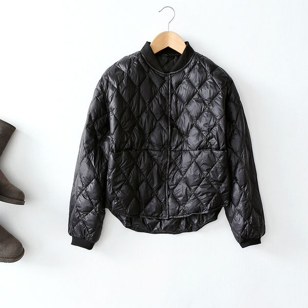 2021 new woman casual loose single ultra light short breasted basic down jacket outwear fupz, Black
2021 new woman casual loose single ultra light short breasted basic down jacket outwear fupz, Black