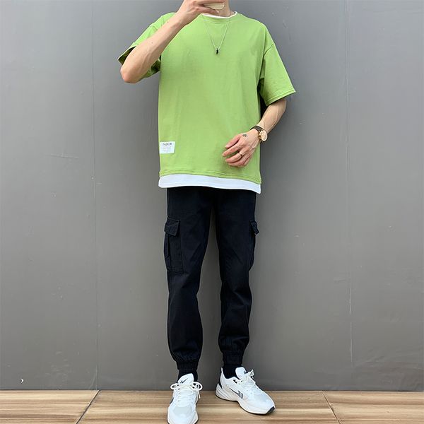 2-piece men's summer short sleeve casual suit ins trendy brand, one with cool student clothes
2-piece men's summer short sleeve casual suit ins trendy brand, one with cool student clothes