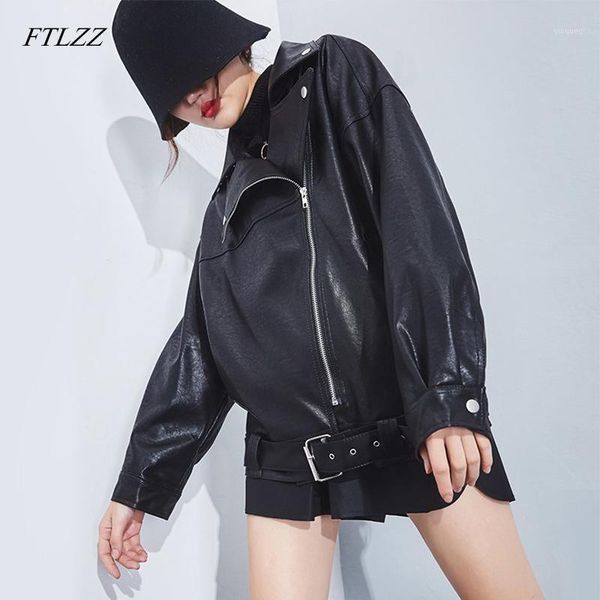 ftlzz new 2020 spring black pu leather loose jacket turn-down collar zipper fashion women's wild jacket vintage biker outfits1
ftlzz new 2020 spring black pu leather loose jacket turn-down collar zipper fashion women's wild jacket vintage biker outfits1